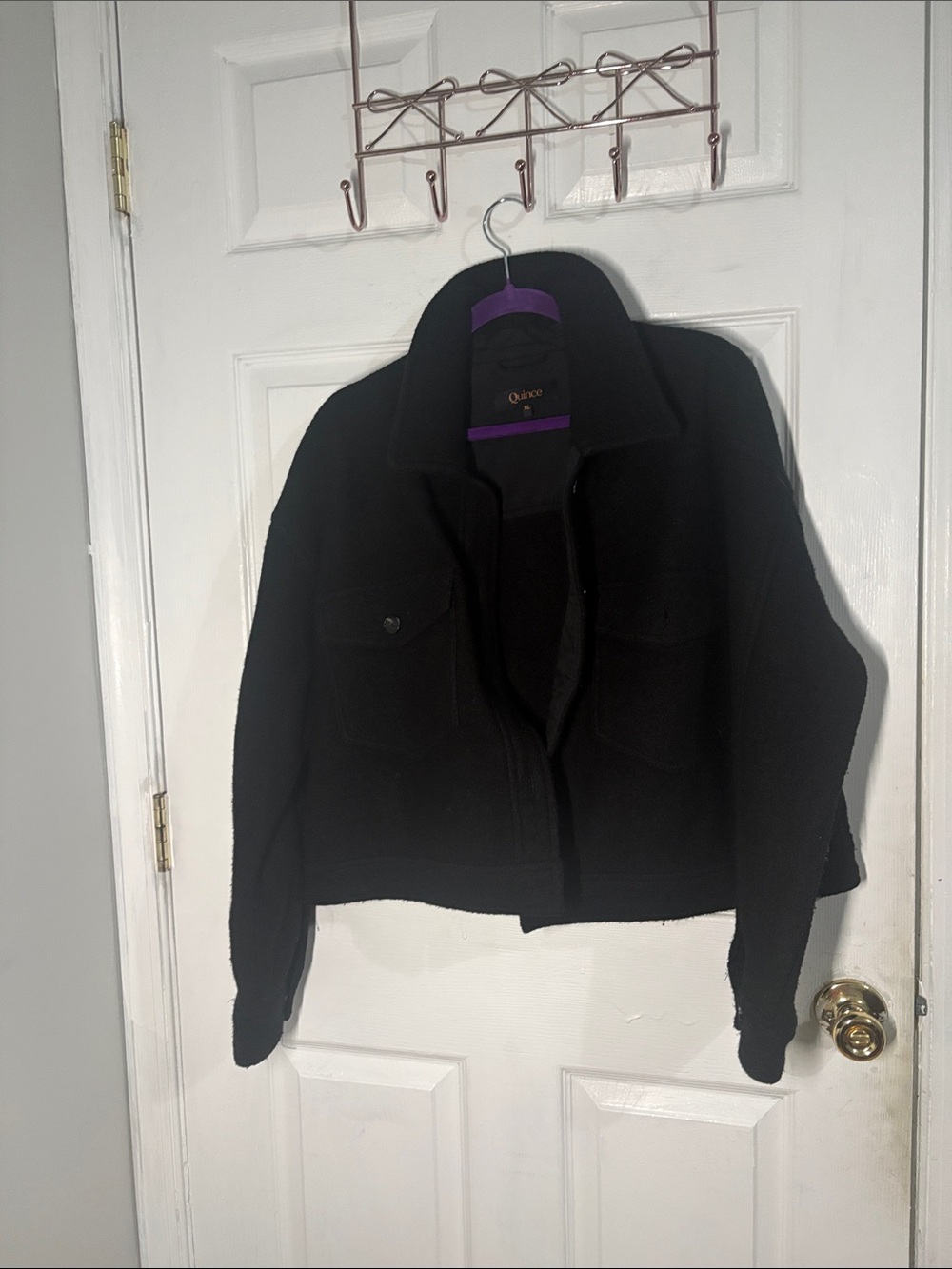 Quince Black Cropped Jean Jacket